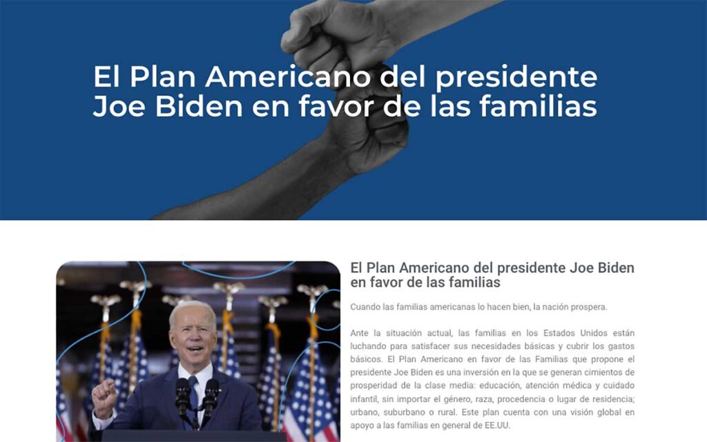 Conoce El Apartado Plan Biden De La Plataforma AccesoLatino.org ...