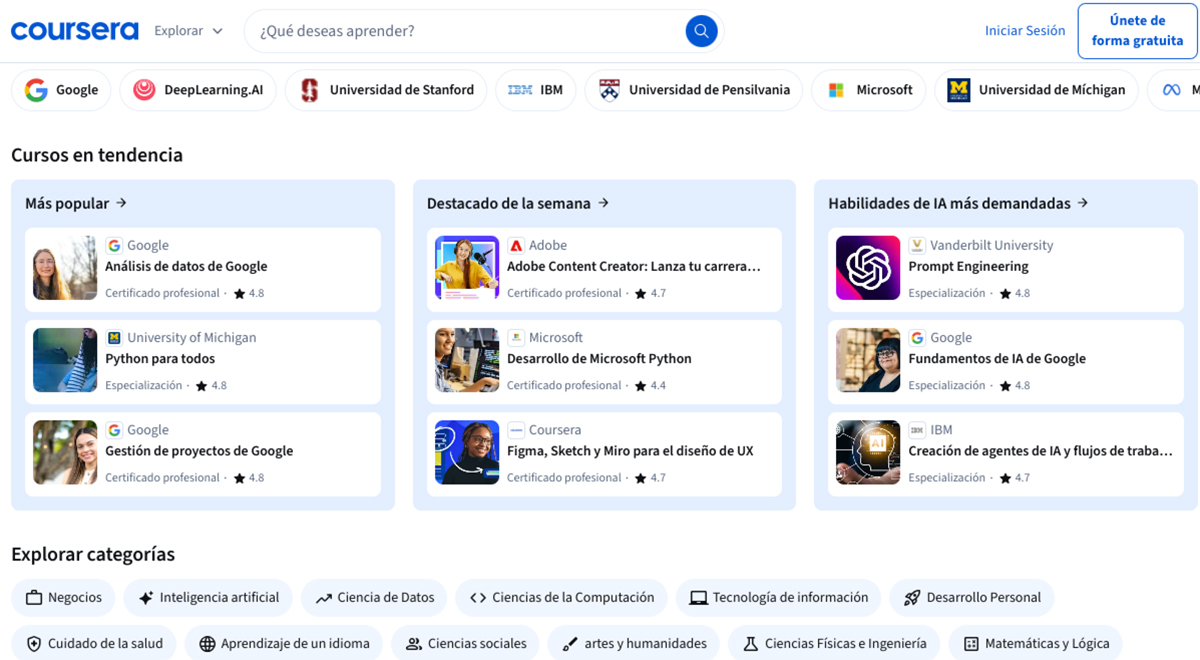 Aprende de más de 350 universidades y empresas líderes para formarte profesionalmente – Fundación Carlos Slim